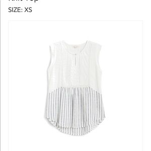 Skies are Blue: Feliciano Mixed Material Keyhole Knit top